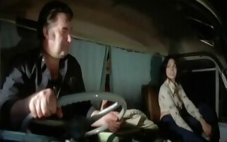 Vintage porn movie with a hot babe bonked in a truck
